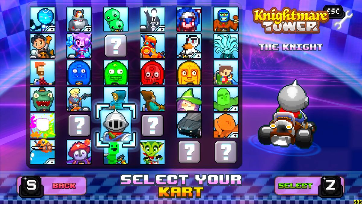 Super Indie Karts (Windows) screenshot: Racer selection (Early Access version)