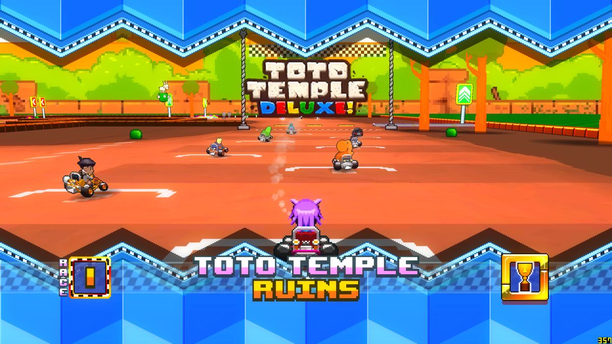 Super Indie Karts (Windows) screenshot: A start of a race at Toto Temple Deluxe (Early Access version)