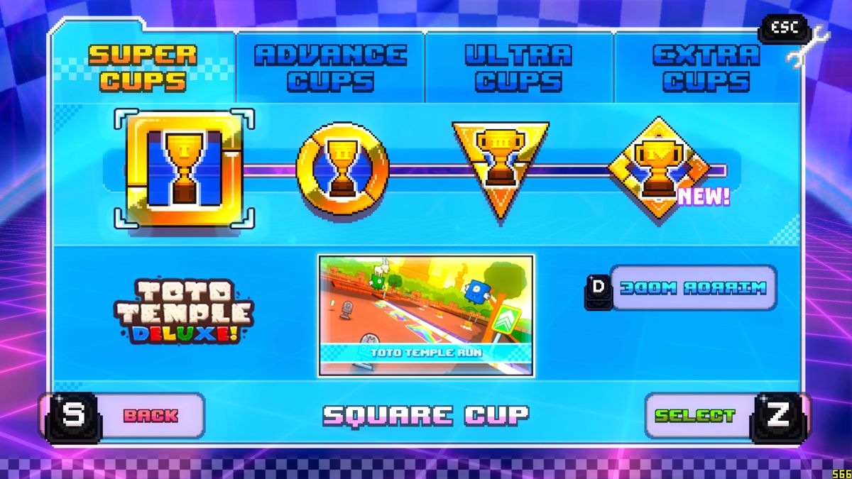 Super Indie Karts (Windows) screenshot: Cup selection (Early Access version)