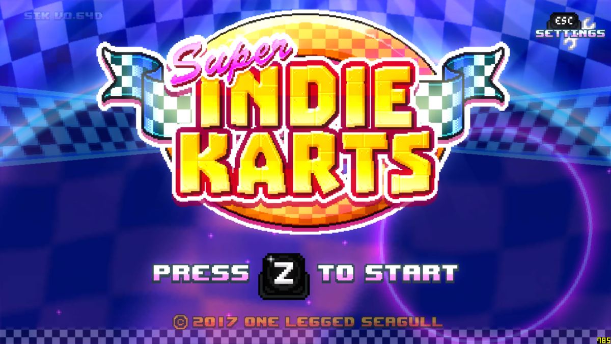 Super Indie Karts (Windows) screenshot: Main menu (Early Access version)