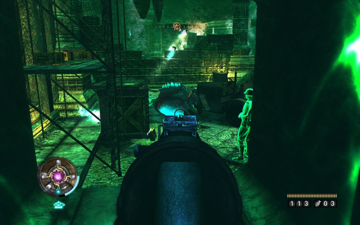 Wolfenstein (Windows) screenshot: I've entered the Veil and can see these little exploding creatures.