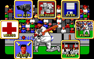 World Cricket (DOS) screenshot: Main Menu.