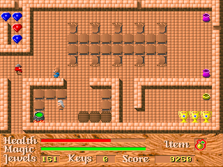 God of Thunder (DOS) screenshot: Inside a house. Note roaming NPCs. The old cRPG rule applies though: everything that isn't nailed to the wall is yours to take.