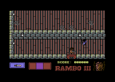 Rambo III (Commodore 64) screenshot: Start of the game.