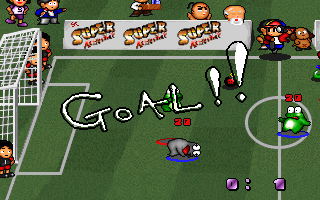 Super Action Ball (DOS) screenshot: Goal!!..