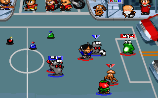 Super Action Ball (DOS) screenshot: Dramatic situation!..