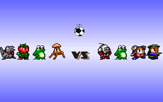 Super Action Ball (DOS) screenshot: What a match-up...