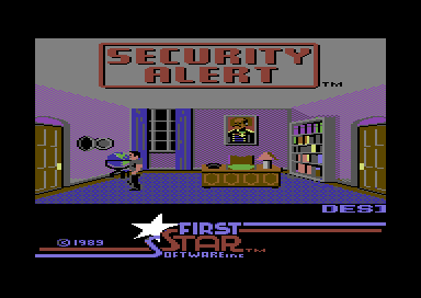 Security Alert (Commodore 64) screenshot: Title screen.