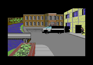 Security Alert (Commodore 64) screenshot: Off to jail you go.