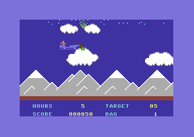 Special Delivery: Santa's Christmas Chaos (Commodore 64) screenshot: Collecting presents.