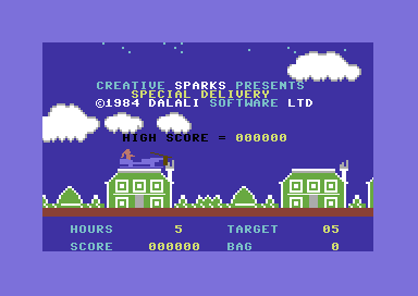 Special Delivery: Santa's Christmas Chaos (Commodore 64) screenshot: Title screen.