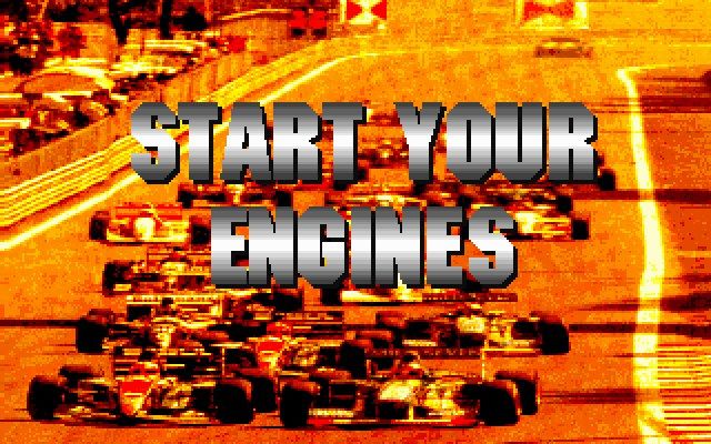 Circuit Racer (DOS) screenshot: "Start Your Engines" (F-1 Mode)