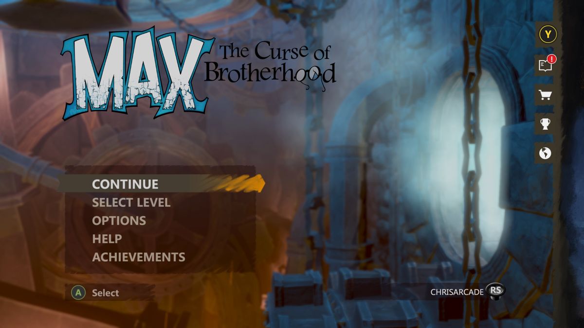 Max: The Curse of Brotherhood (Xbox One) screenshot: Title Screen