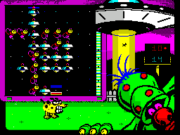 Pets vs Aliens Prologue (ZX Spectrum) screenshot: Level 1 gameplay