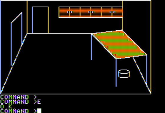 Race for Midnight (Apple II) screenshot: Finding a Kettle in a Kitchen