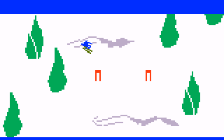 US Ski Team Skiing (Intellivision) screenshot: Jumping...