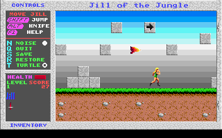 Jill of the Jungle (DOS) screenshot: Run, Jill, run!