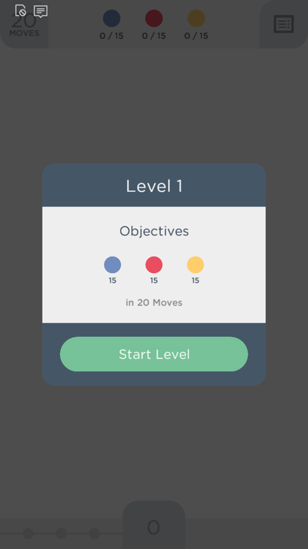 TwoDots (Windows Phone) screenshot: Objectives for level 1