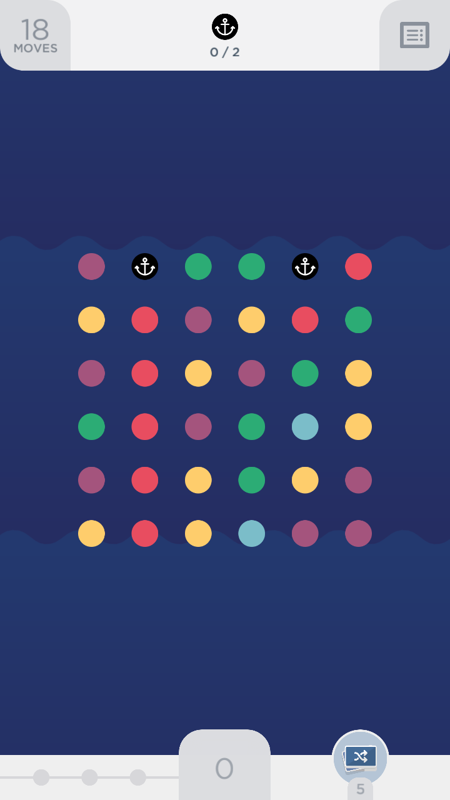 TwoDots (Windows Phone) screenshot: Anchors need to be moved to the bottom of the grid (level 12)