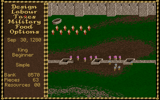 Castles (DOS) screenshot: First battle