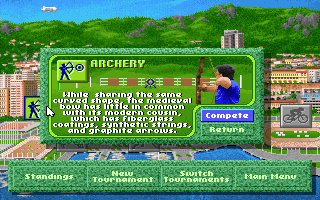 Summer Challenge (DOS) screenshot: Archery Competition