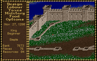 Castles (DOS) screenshot: Winter is coming....