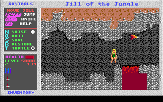 Jill of the Jungle (DOS) screenshot: In the cave