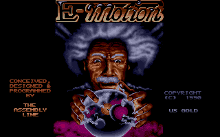 The Game of Harmony (DOS) screenshot: E-Motion (European) Title screen