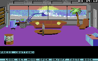 Mean Streets (Commodore 64) screenshot: Beach house.