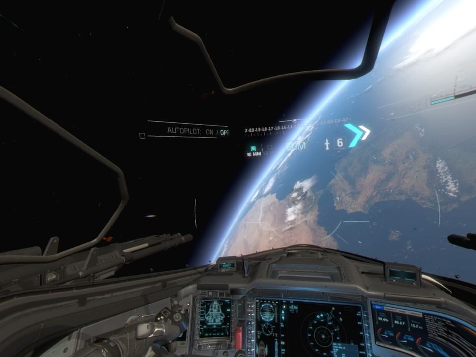 Call of Duty: Infinite Warfare - Jackal Assault VR Experience (PlayStation 4) screenshot: Checking the Earth