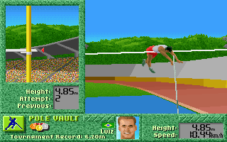Summer Challenge (DOS) screenshot: Pole Vault