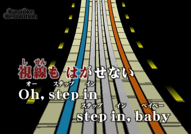 Karaoke Revolution: J-Pop Best - vol.3 (PlayStation 2) screenshot: Valenti song lyrics