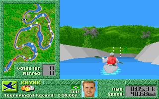 Summer Challenge (DOS) screenshot: Kayak