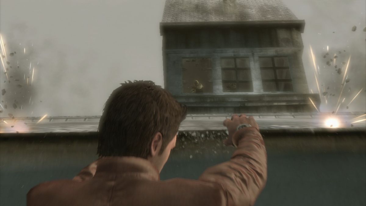 Robert Ludlum's The Bourne Conspiracy (PlayStation 3) screenshot: Hanging on the ledge