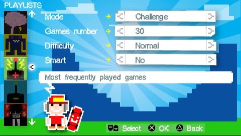 Hot Pixel (PSP) screenshot: Playlist mode