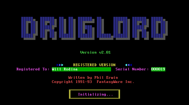 Druglord (DOS) screenshot: Title screen.