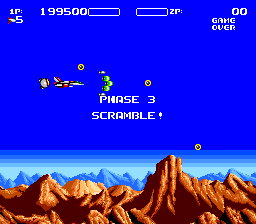Air Buster (Genesis) screenshot: Phase 3 starts in the mountains
