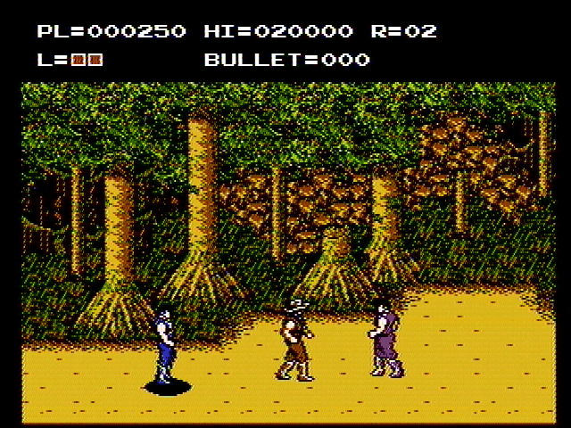The Adventures of Bayou Billy (NES) screenshot: Fighting on the first level