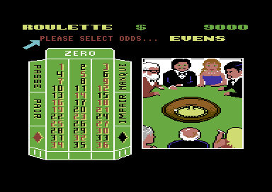 Monte Carlo Casino (Commodore 64) screenshot: Roulette.