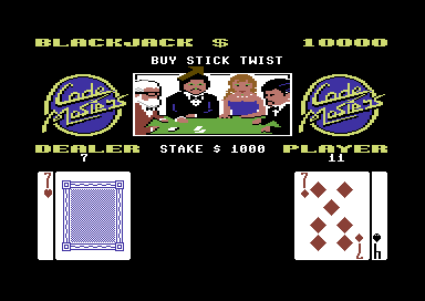 Monte Carlo Casino (Commodore 64) screenshot: Blackjack.