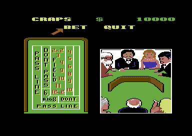 Monte Carlo Casino (Commodore 64) screenshot: Craps.