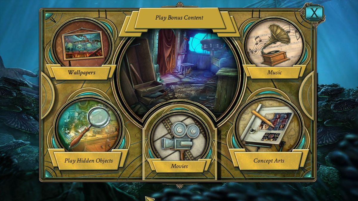 Abyss: The Wraiths of Eden (Collector's Edition) (Windows) screenshot: The extras menu, where one can access the bonus chapter and the other bonus stuff...