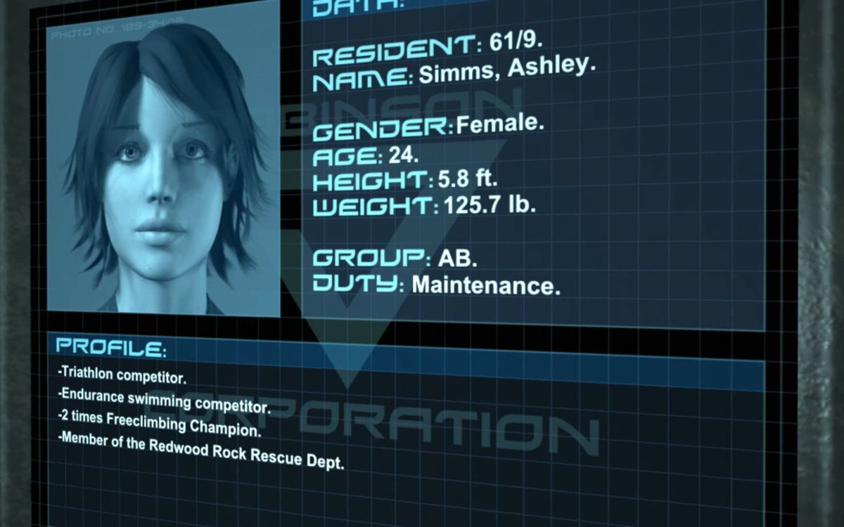Twin Sector (Windows) screenshot: Yeah right - trained as hell but on maintenance-duty. No wonder she agreed to be frozen.