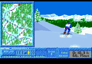 The Games: Winter Challenge (Genesis) screenshot: Instant replay