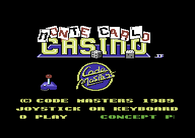 Monte Carlo Casino (Commodore 64) screenshot: Title screen.