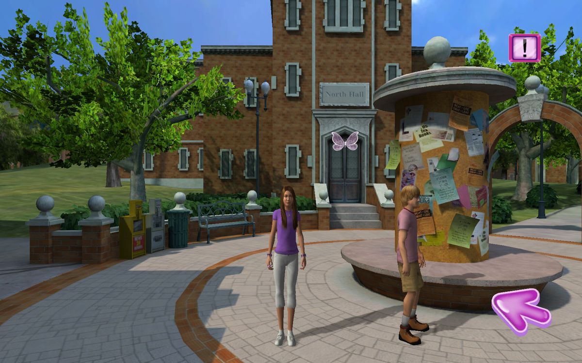 Hannah Montana: The Movie (Windows) screenshot: In front of north hall of university.