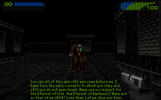 Last Rites (DOS) screenshot: Made it to Mordae, and the final showdown begins.