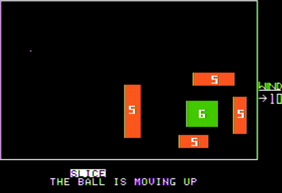 Hi-Res Computer Golf (Apple II) screenshot: Ball in Play