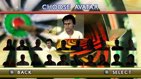Arcade Darts (PSP) screenshot: Choose an avatar.
