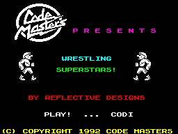 Wrestling Superstars (ZX Spectrum) screenshot: Title screen.